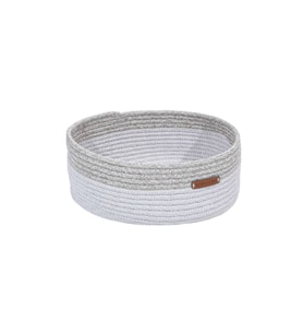 Koza Home Cesta El Yapımı Pamuklu Beyaz Gri Hasır Dekoratif Sepet 25cmx45cm 9040 (Natural)