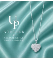 Up Atelier 925 Ayar Gümüş İthal Zincirli Kalp Kolye