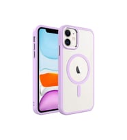 Apple iPhone 11 Uyumlu Kılıf Wireless Şarj Özellikli Zore Krom M-safe Silikon Kapak (Açık Pembe)