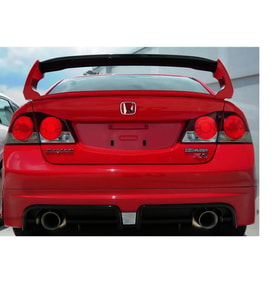 Honda Civic FD6 (2006-2011) Uyumlu Mugen RR Sağ Sol Çıkış Arka Tampon Eki Plastik