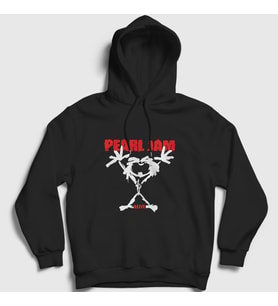 Presmono Unisex Beyaz Alive Pearl Jam Kapüşonlu Sweatshirt 73928tt (Siyah)