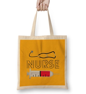 Nurse Gift İdea Funny Saying Quote- Nursing Medical Bez Çanta Uzun Saplı