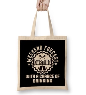 Weekend Forecast Darting Beer Drinking Dartist Darts Player Bez Çanta Uzun Saplı