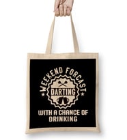 Weekend Forecast Darting Beer Drinking Dartist Darts Player Bez Çanta Uzun Saplı