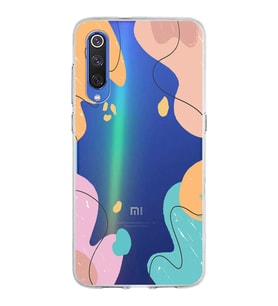 Xiaomi Mi 9 Uyumlu Kapak Karışık Renkler Tasarımlı Şeffaf Silikon Kılıf