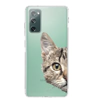 Samsung Galaxy S20 FE Uyumlu Kamera Korumalı Kapak Catface Tasarımlı  Şeffaf Silikon Kılıf
