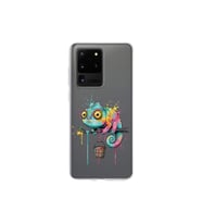 Samsung Galaxy S20 Ultra ile Uyumlu Splash Bukalemun Tasarımlı Şeffaf Silikon Kılıf