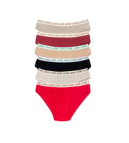 6 Adet Pamuklu Esnek Kadın Slip Bikini Külot Geniş Lastikli Baskılı