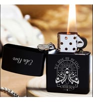 Kişiye Özel İsimli Benzinli Siyah Zippo Çakmak