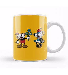 Cuphead meets Teacuphead Kupa Bardak Porselen