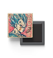 Vegeta - Baskılı Buzdolap Magneti Kare - 9x9 cm
