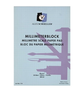 Alex Schoeller Milimetrik Blok A3 20 Sayfa Mavi 