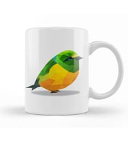 Bird Geometric Animal Blue Naped Chlorophonia Kupa Bardak Porselen