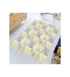 Rovigo Home Dijital Baskı Yıkanabilir Kaymaz Taban Salon Halısı RVG0641 (Sarı)