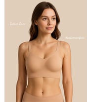 Intive PureForm Balensiz Dikişsiz Kopçasız Dokulu Seamless Bralet Sütyen (5 Renk) (Koyu Bej)