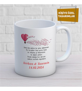 Kişiye Özel İsim Yazılabilir Sevgi Temalı Kupa Bardak