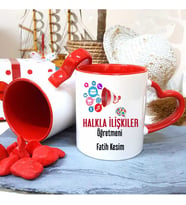 Halkla İlişkiler  Öğretmenine Özel Öğretmenler Günü Hediyesi Kişiye Özel Kupa Ba
