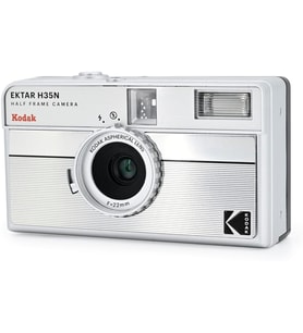 EKTAR H35N Yarım Çerçeve Film Kamera, 35 mm, Yeniden Kullanılabilir, Odaksız, Ampul Fonksiyonu, Dahili Yıldız Filtresi, Kaplamalı Geliştirilmiş Lens (Film ve AAA Pil Dahil Değildir) (Çizgili