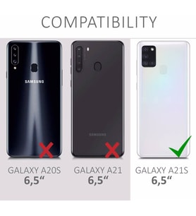 Samsung Galaxy A21S Şeffaf Boyun - Omuz Askılı İpli Kılıf  (Siyah)