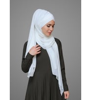 Krem Pratik Hazır Geçmeli Bone Şal Şifon Kendinden Boneli Üç Bantlı 1451_40