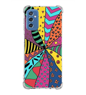 PrintiFy Samsung Galaxy M52 Uyumlu Retro Color 4 Baskılı Şeffaf Köşe Korumalı Antişok Kılıf