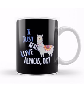 Cute I Just Really Love Alpacas OK Funny Kupa Bardak Porselen