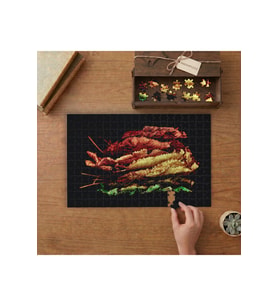 Sıralı Yapraklar Tasarımı 240 parça Ahşap Puzzle Ahşap Kutuda MP01063