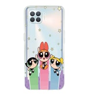 Oppo Reno 4 Lite Uyumlu Powerpuff Girls Desenli Şeffaf Telefon Kılıfı