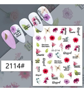 Adanil Çiçek Kelebek Yazılı Sticker J0-2114