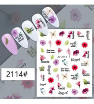 Adanil Çiçek Kelebek Yazılı Sticker J0-2114