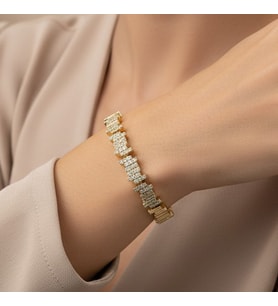 STİL İNCİSİ/XUPING JEWELRY ZİKZAG ZİRKON TAŞLI BİLEKLİK