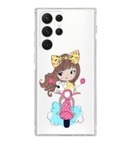 Samsung Galaxy S22 Ultra Uyumlu Kamera Korumalı Kapak Vespagirl Tasarımlı  Şeffaf Kılıf