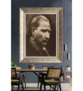 Gümüş Çerçeveli Atatürk Tablo za398