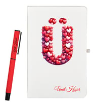 Sevgiliye Hediye Kişiye Özel Defter ve Kalem Hediye Seti