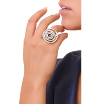 Kadın Antik Gümüş Kaplama Ayarlanabilir Spiral Yüzük