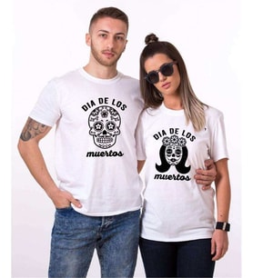 Tshirthane Dia De Los Muertos Sevgili Kombinleri Tshirt Kombini (Tek Ürün Fiyatıdır.)