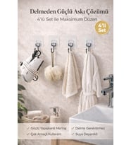 Duvar Askısı Siyah Statik Boyama Mutfak Havlu Kancası ( 4 Adet )