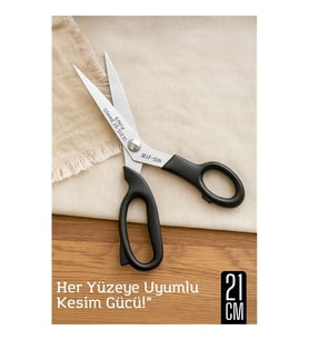 Çok Amaçlı Makas – 21 cm Uzunluk  11 cm Kesim Bıçağı  Paslanmaz Çelik, Ergonomik Sap