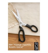 Çok Amaçlı Makas – 21 cm Uzunluk  11 cm Kesim Bıçağı  Paslanmaz Çelik, Ergonomik Sap