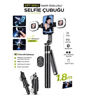 1500 mAh LED Işıklı 180 cm Takip Özellikli Gimbal Tripod Selfie Çubuğu Bluetooth Kumandalı