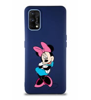 Realme 7 Pro Soft Premier Kapak Minnie Mouse-D Tasarımlı Silikon Kılıf - Lacivert (Şeffaf)