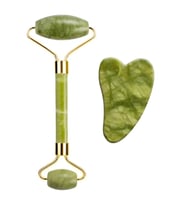 2'li Set Yeşim Taşı Set Face Roller ve Gua Sha Kalp Yeşim Taşı Set