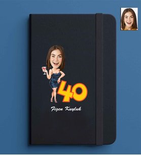 Kişiye Özel Kadın Model 13x21 Siyah Defter-49