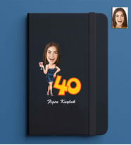Kişiye Özel Kadın Model 13x21 Siyah Defter-49