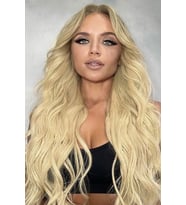 Caş Dekorasyon Isıya Dayanıklı Yarımay Çıt Çıt Saç - 613# -Platin Sarı - Dalgalı - 60 Cm - 110 gr