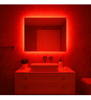 Digital Hayat Kare LED Ayna  50-80cm  Beyaz Gün Işığı Amber Mavi Kırmızı RGB Seçenekli Banyo Makyaj Aynası