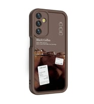 Galaxy A25 Kılıf Kamera Korumalı Baskılı Arka Yüzey Klas Kılıf (Koyu Kahverengi )