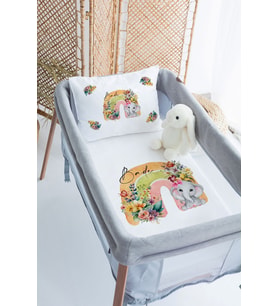 %100 Delux Pamuk Isme Özel 70x120 Park Yatak Nevresim Takımı