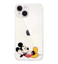 Apple iPhone 14 Uyumlu Kamera Korumalı Tıpalı KapakMickey Mouse Tasarımlı ŞeffafKılıf