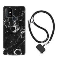 INFINIX Hot 8 9 10 11S Hot 10 Play 10T Kılıf Boyun Askılı Silikon Black Hole Marble 1387
